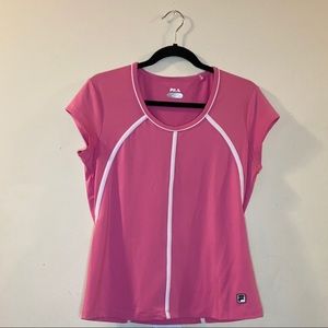 FILA Short Sleeve Pink DRI-Fit Shirt sz M